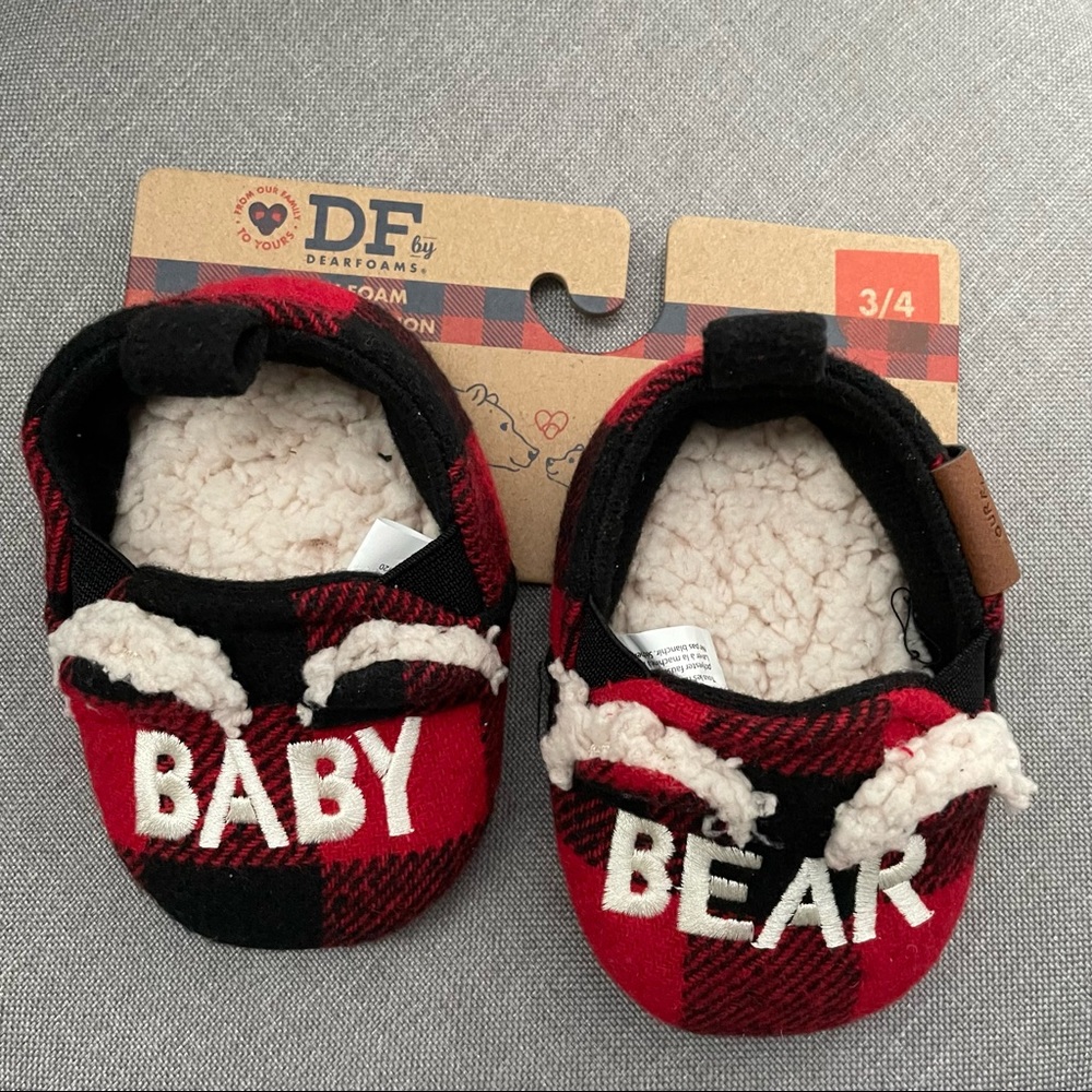 Dearfoams Baby Bear booties slippers shoes size 3-4